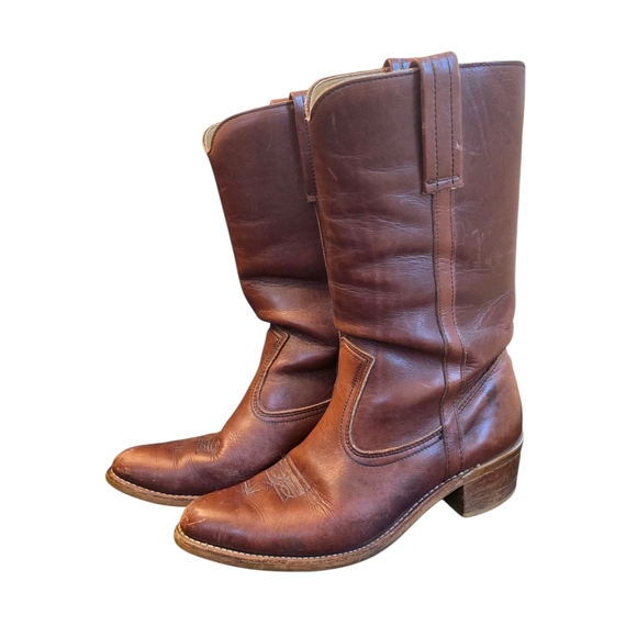 Brown Leather Cowboy Boots - Picture 5 of 13